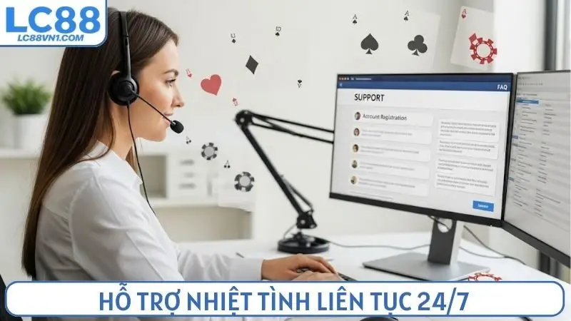 Hỗ trợ khách hàng nhiệt tình liên tục 24/7