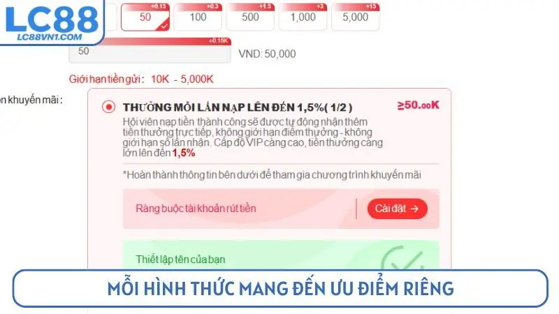 Mỗi hình thức mang đến ưu điểm riêng