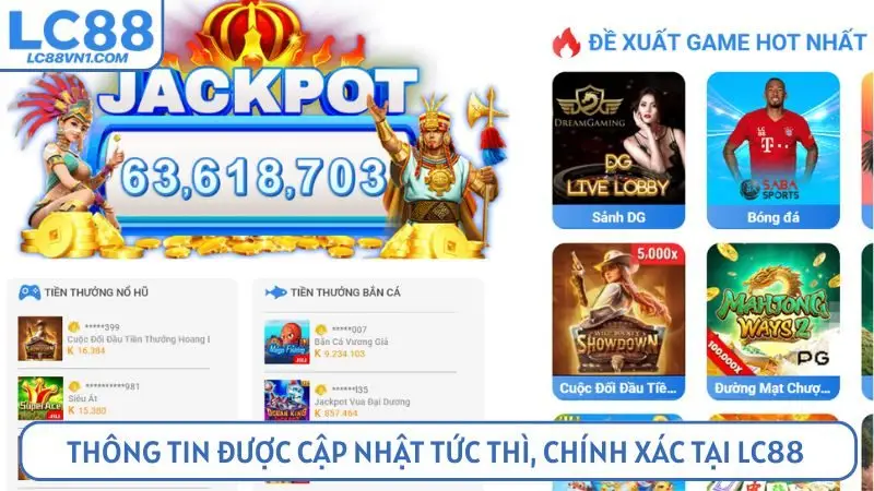 Thông tin được cập nhật tức thì, chính xác tại LC88 