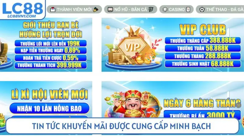 Tin tức khuyến mãi được cung cấp minh bạch 